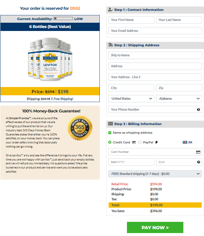 Levitox Order Page